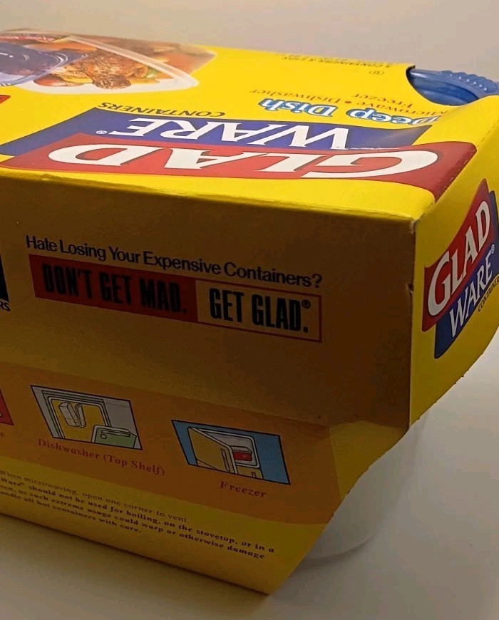 Vtg.1999 NOS GladWare Deep Dish Plastic Food Storage Containers 8 cup 3pc. Set