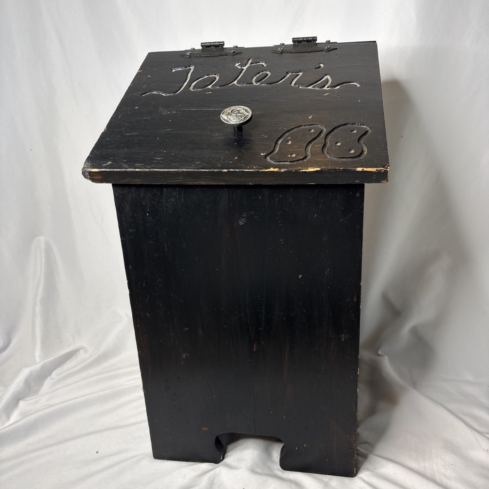 Vtg Wooden Tater Onion Bin Rustic Farmhouse Potato Storage Box Primitive Country