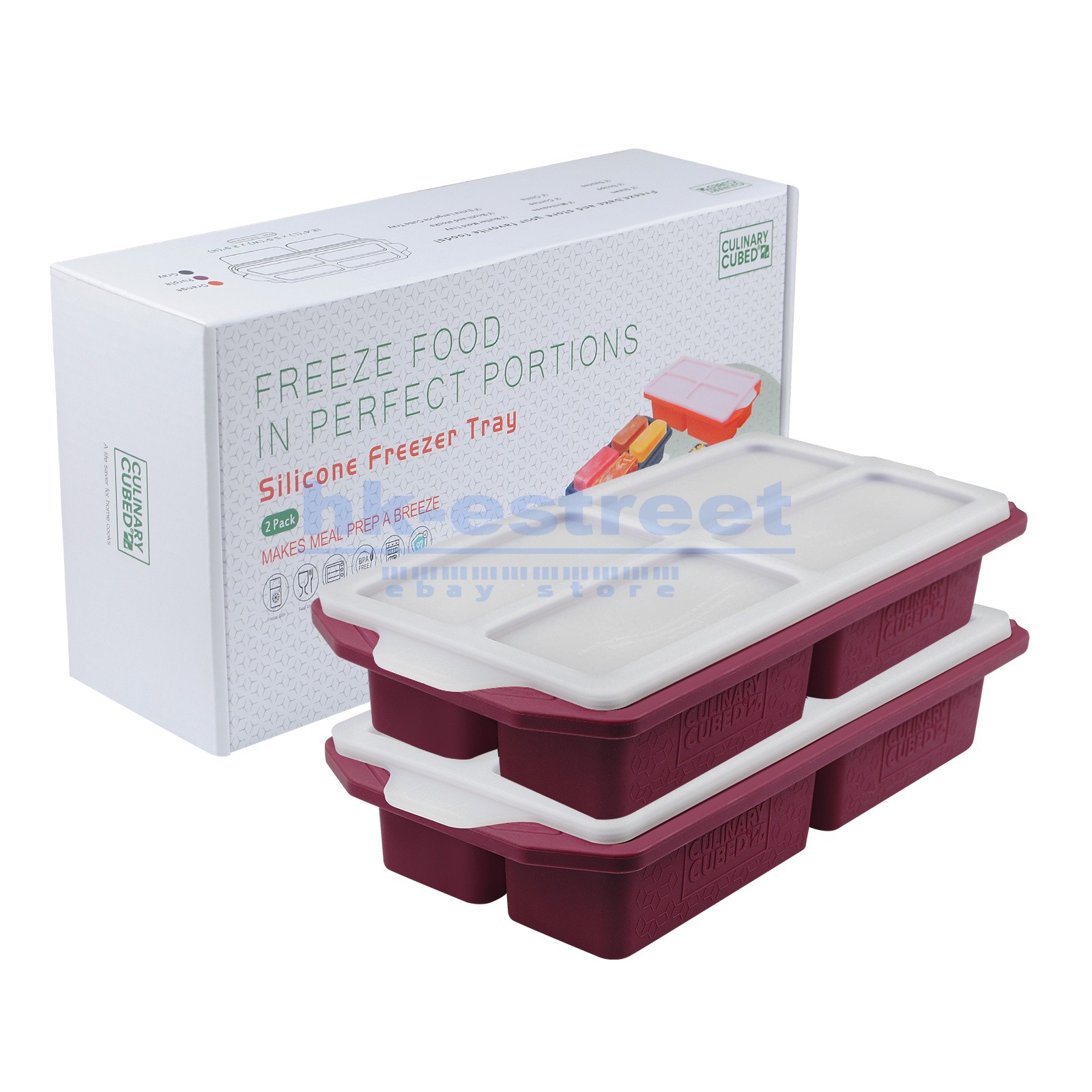 CulinaryCubed 2 Pack Stackable Food Storage Containers Airtight & Leakproof Set