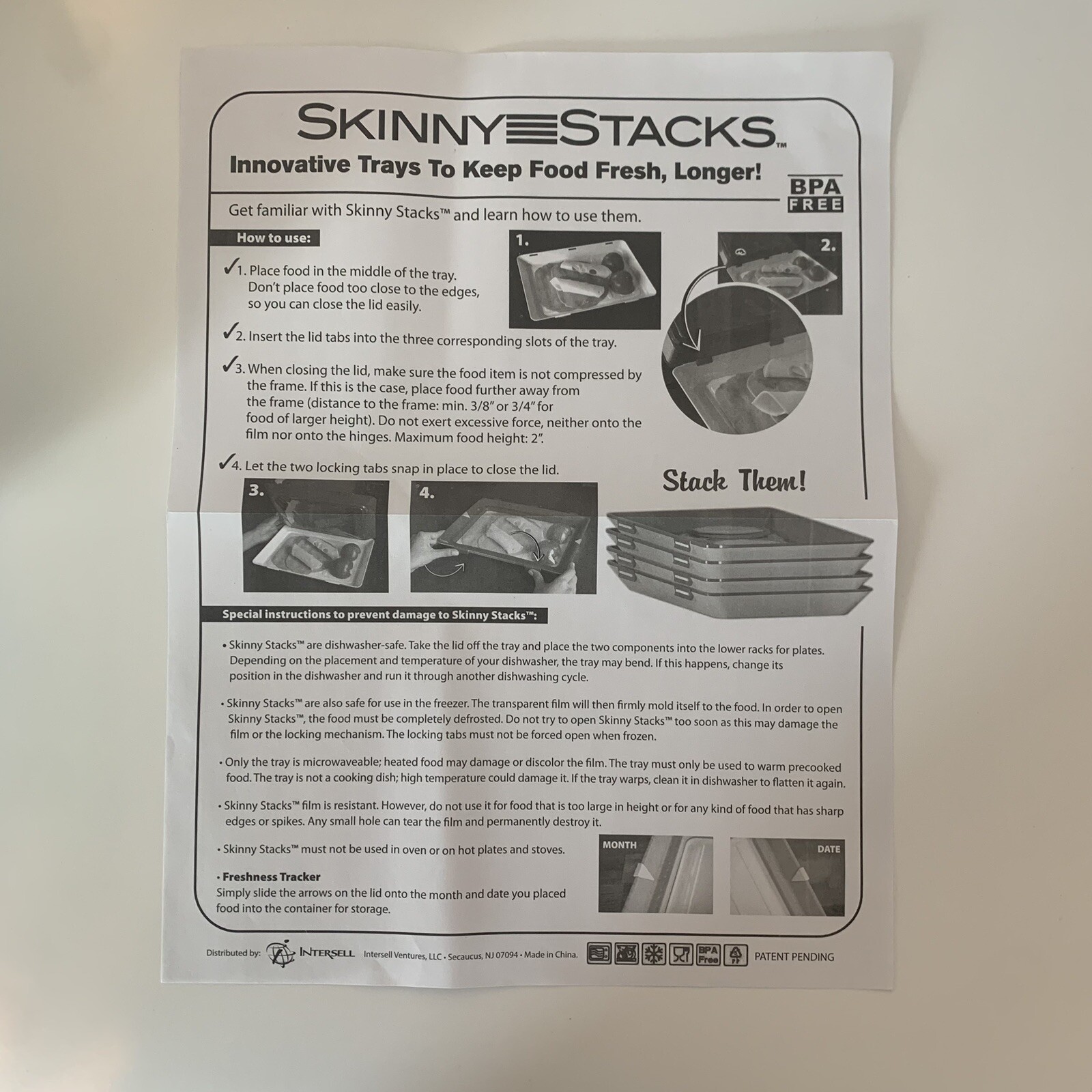Skinny Stacks Food Storage Trays Set Of 8 Intersell Brand