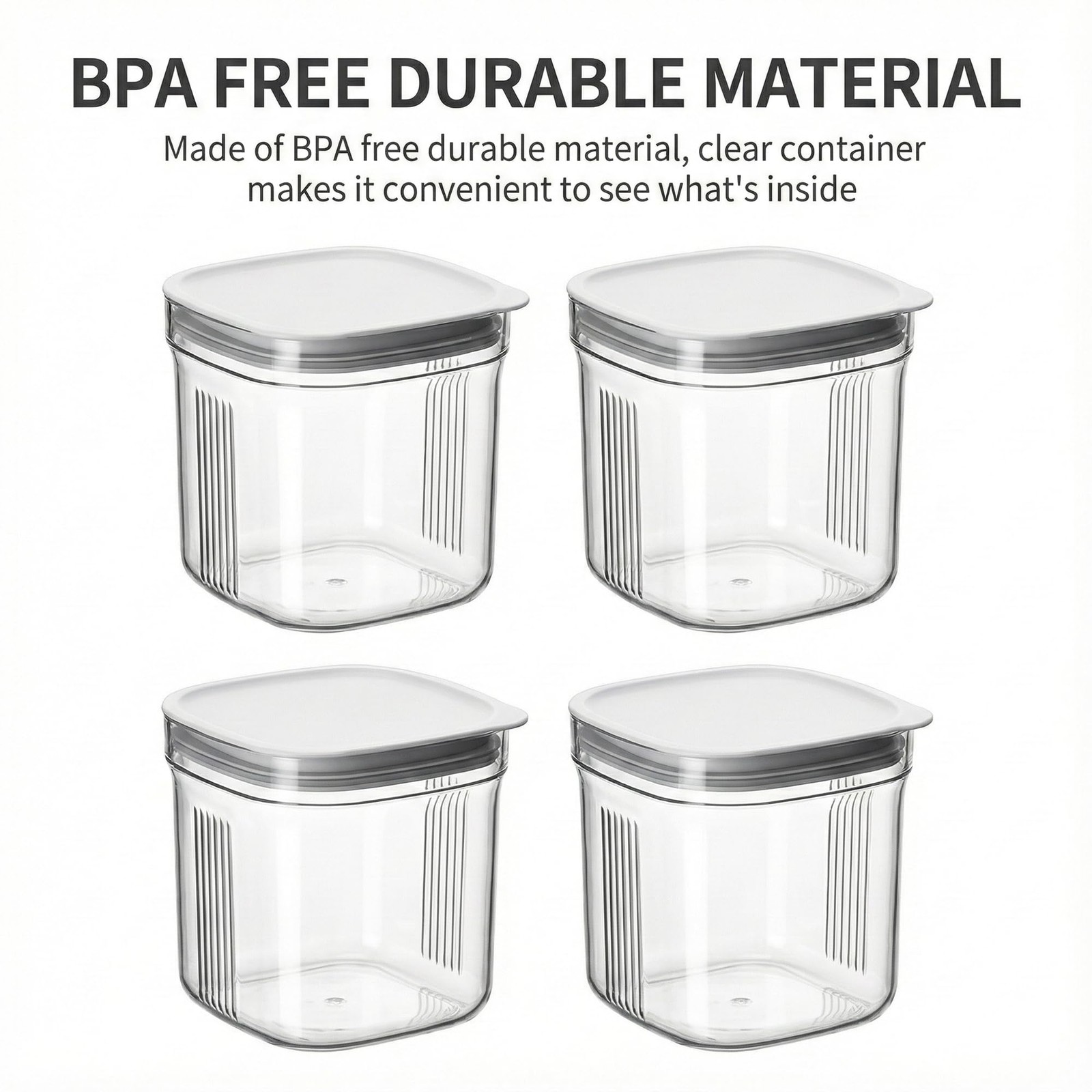 LavStow Airtight Food Storage Containers with Lids, 4 Large, Transparent-4pcs