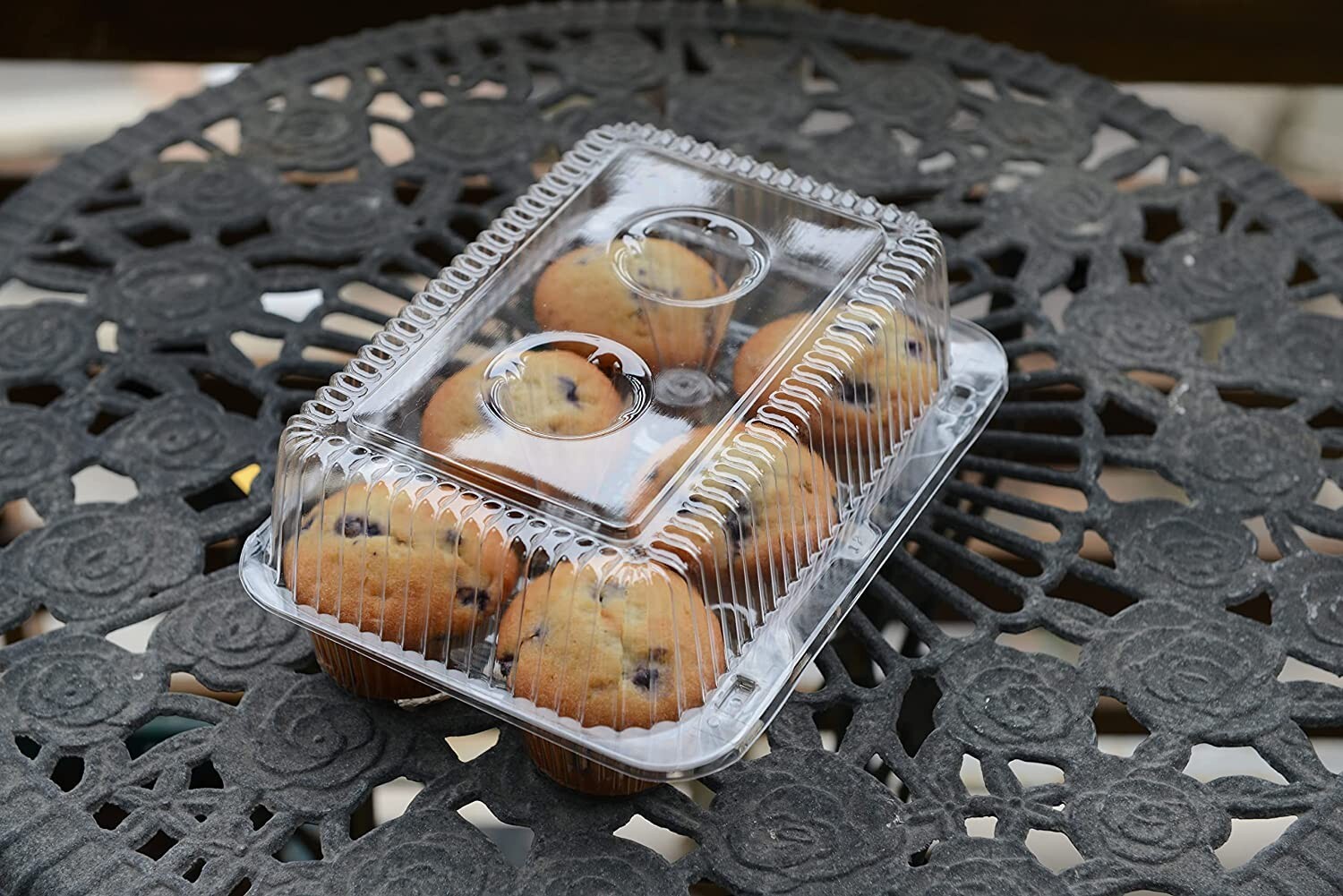 Clear Plastic 6 Compartment Muffin Containers – Disposable Cupcake Holder 144pcs
