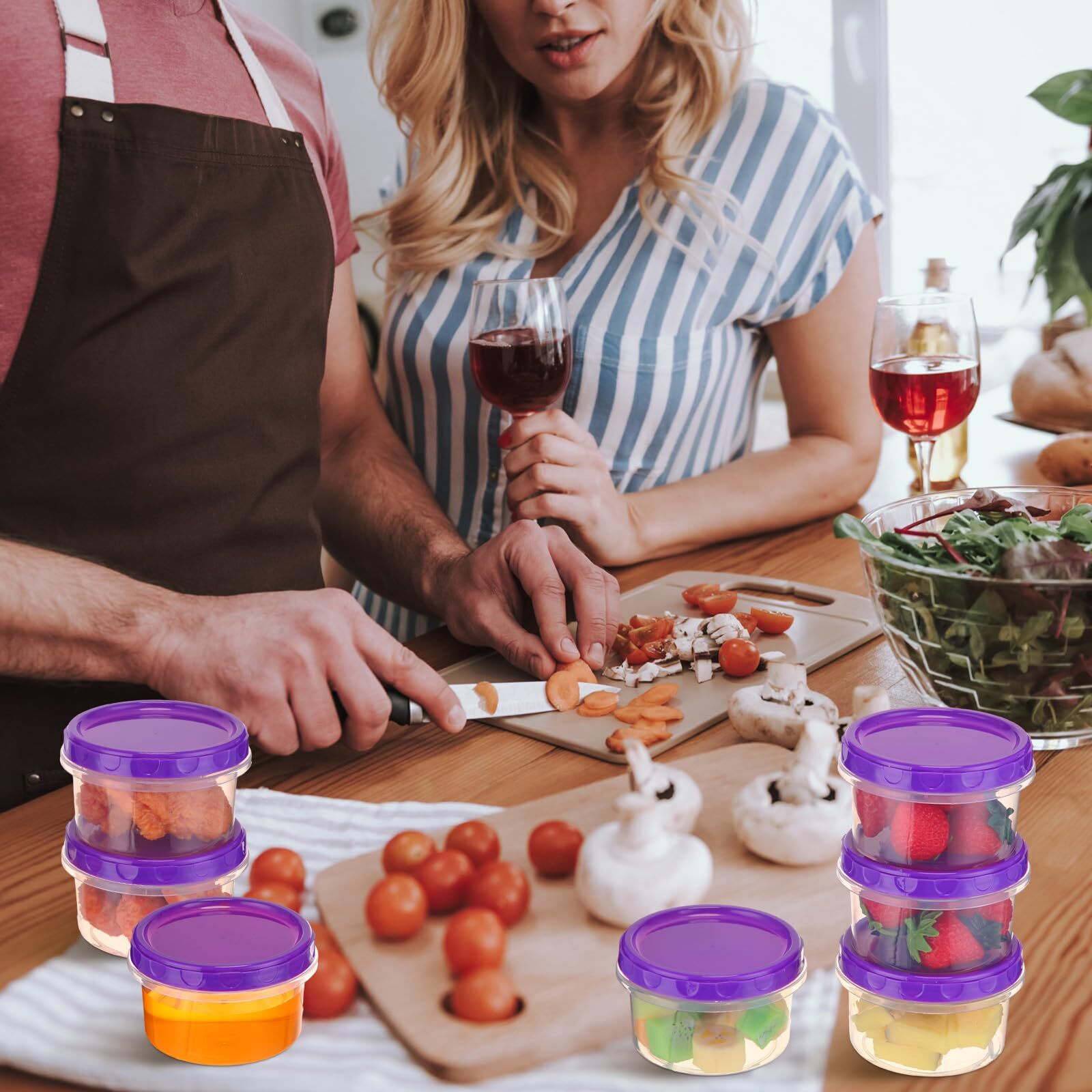 36 Pack 8oz Reusable Plastic Containers Twist Top Food Storage with Screw Lids