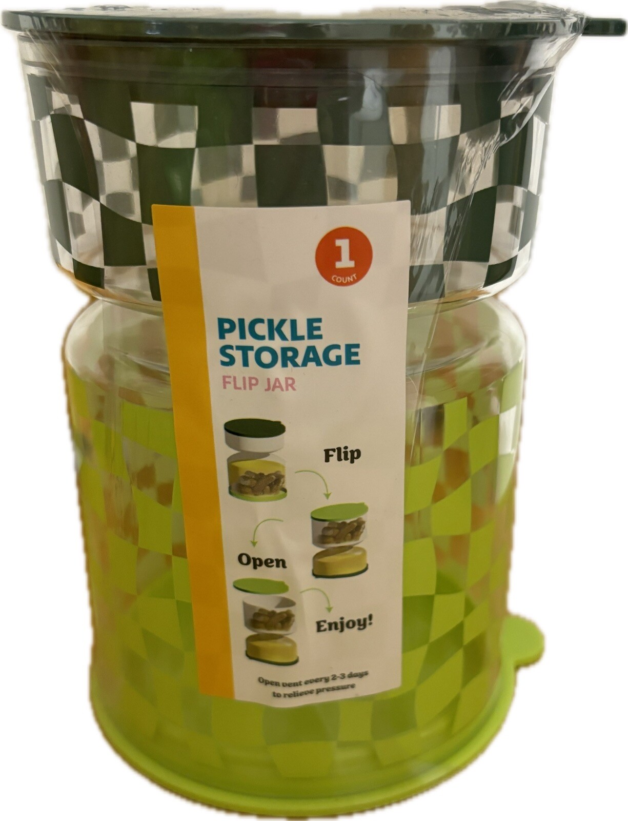 Pickle Flip Jar Storage Container Flip To Drain Juice To Access Pickles 6″Hx4″W