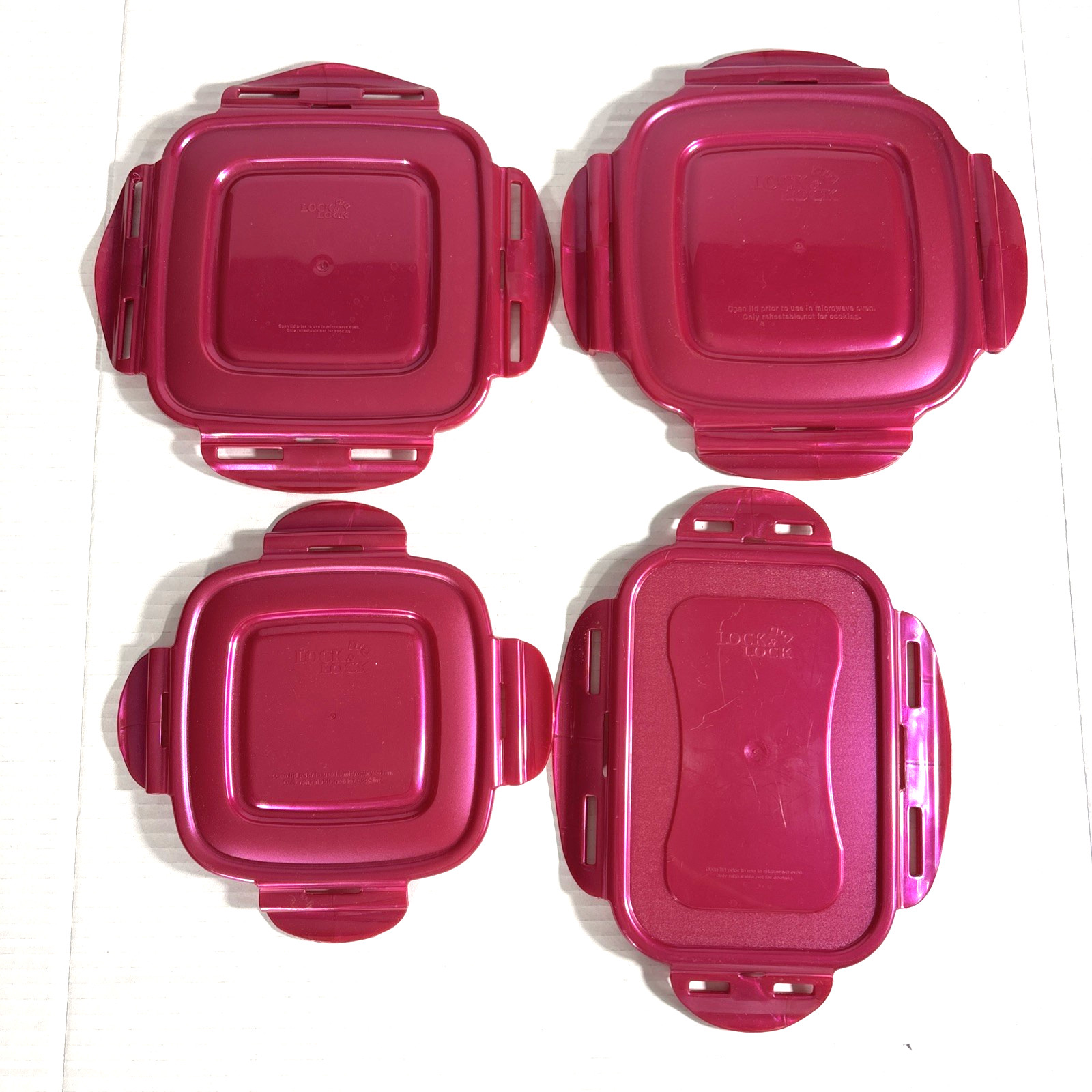 4 Lock N Lock Purple Replacement Lids Neon Rectangle Square Kitchen Colorful