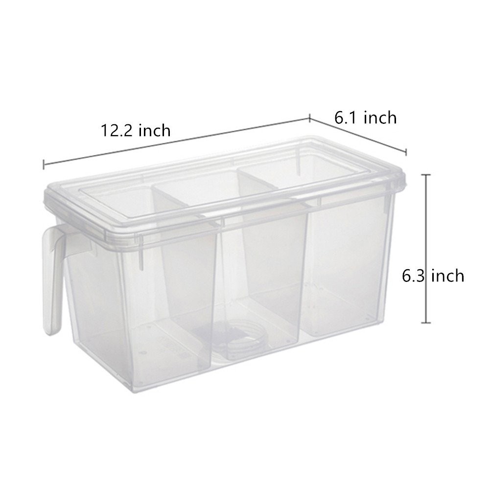 2Pack with 6 dividers, Set of 2 Organizers With Lid and 6 Removable Bins