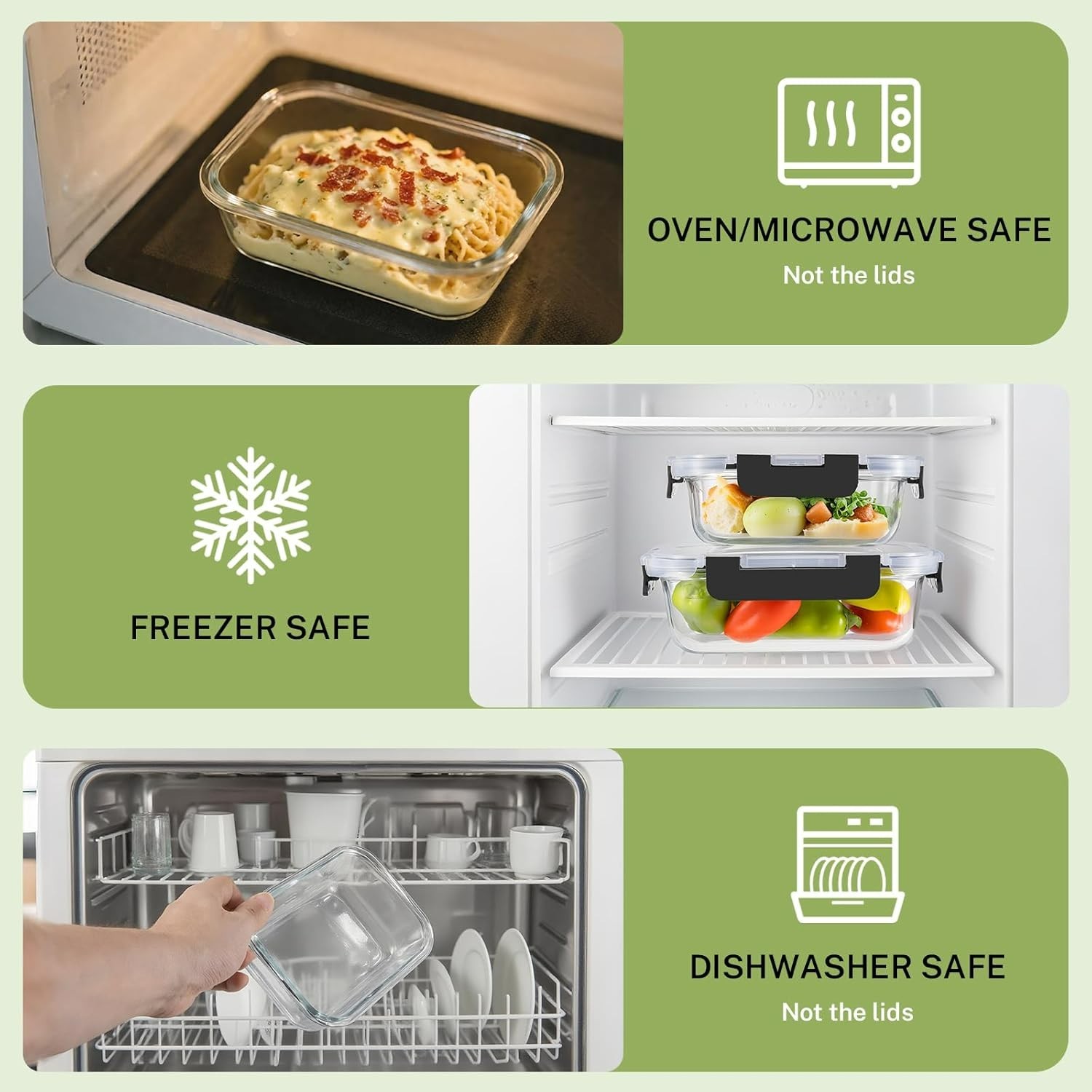 Durable 8 Pack Glass Storage Containers – Perfect for Meal Prep & Leftovers