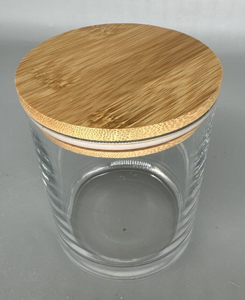 Unbranded Kitchen Glass Canister With Wood Lid 14 oz