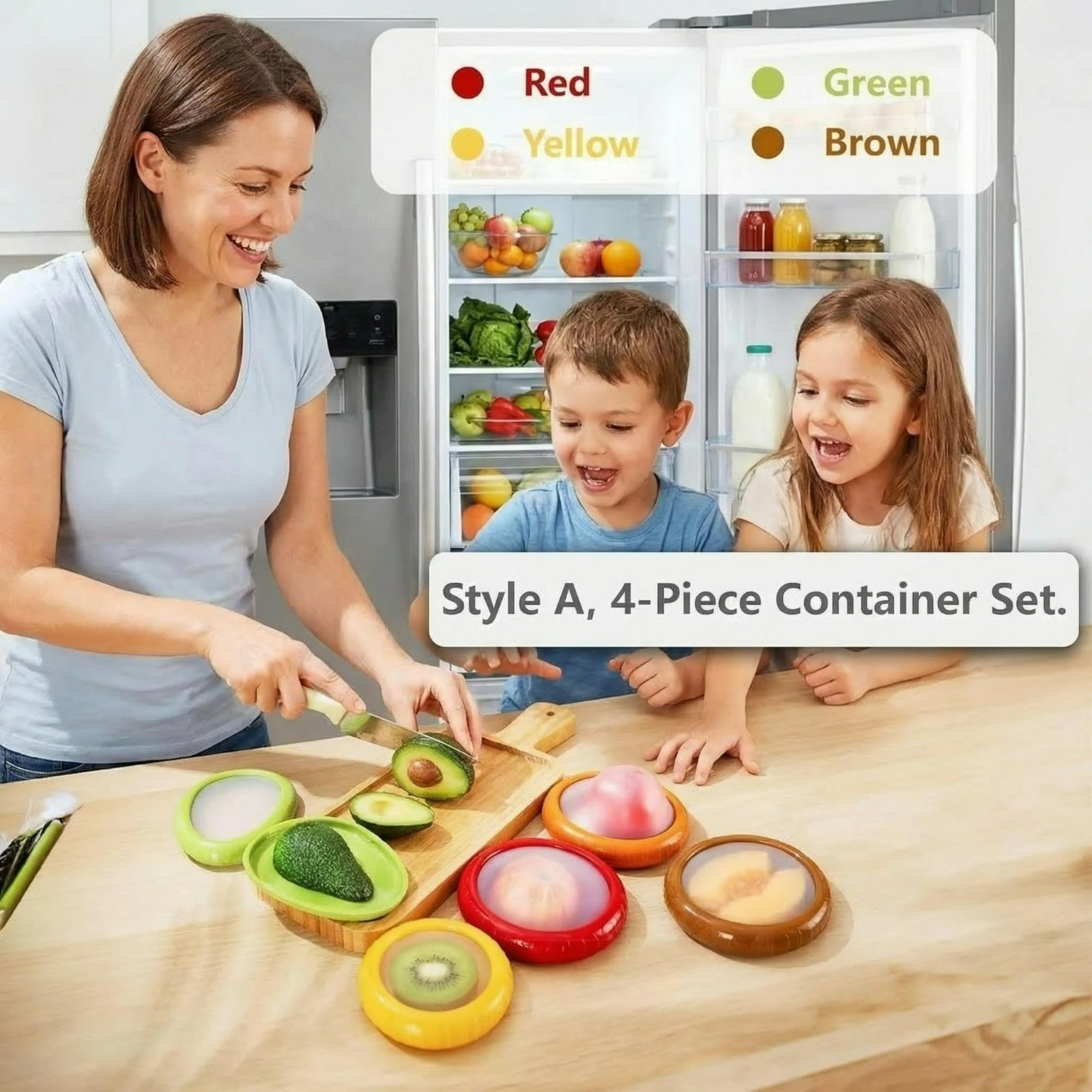 Avocado Saver and Onions Storage – Set of 4 Reusable Storage Containers for F…