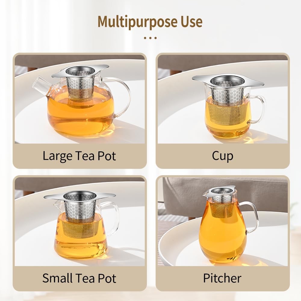 BOMANSI BOMS 2Pack Tea Infuser Strainers, 316 Stainless Steel 2Pack, Silver