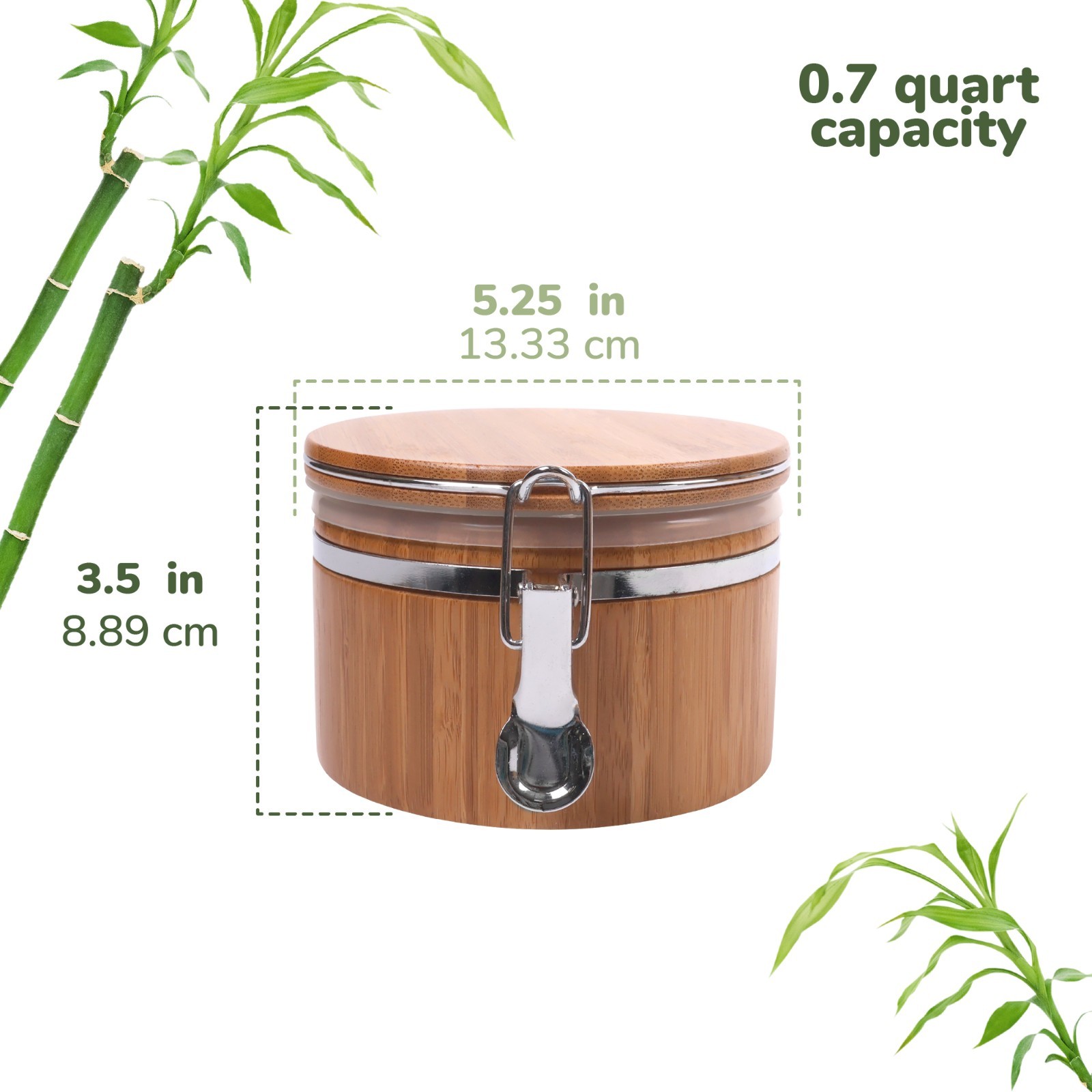 Hinged Cylindrical Bamboo Container – 3.5″ x 5.25″ – Carbonized Brown