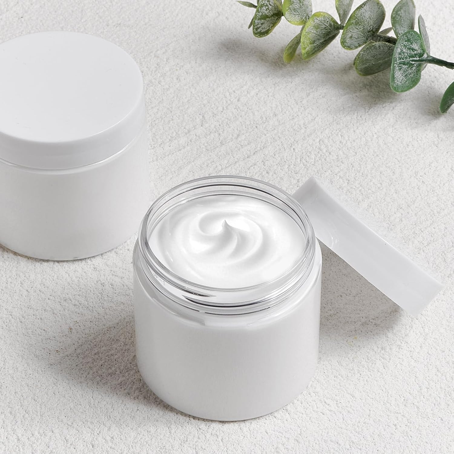 12 Pack 2 Oz Plastic Jars with White Lids, 2Oz Small Plastic Containers with Lid
