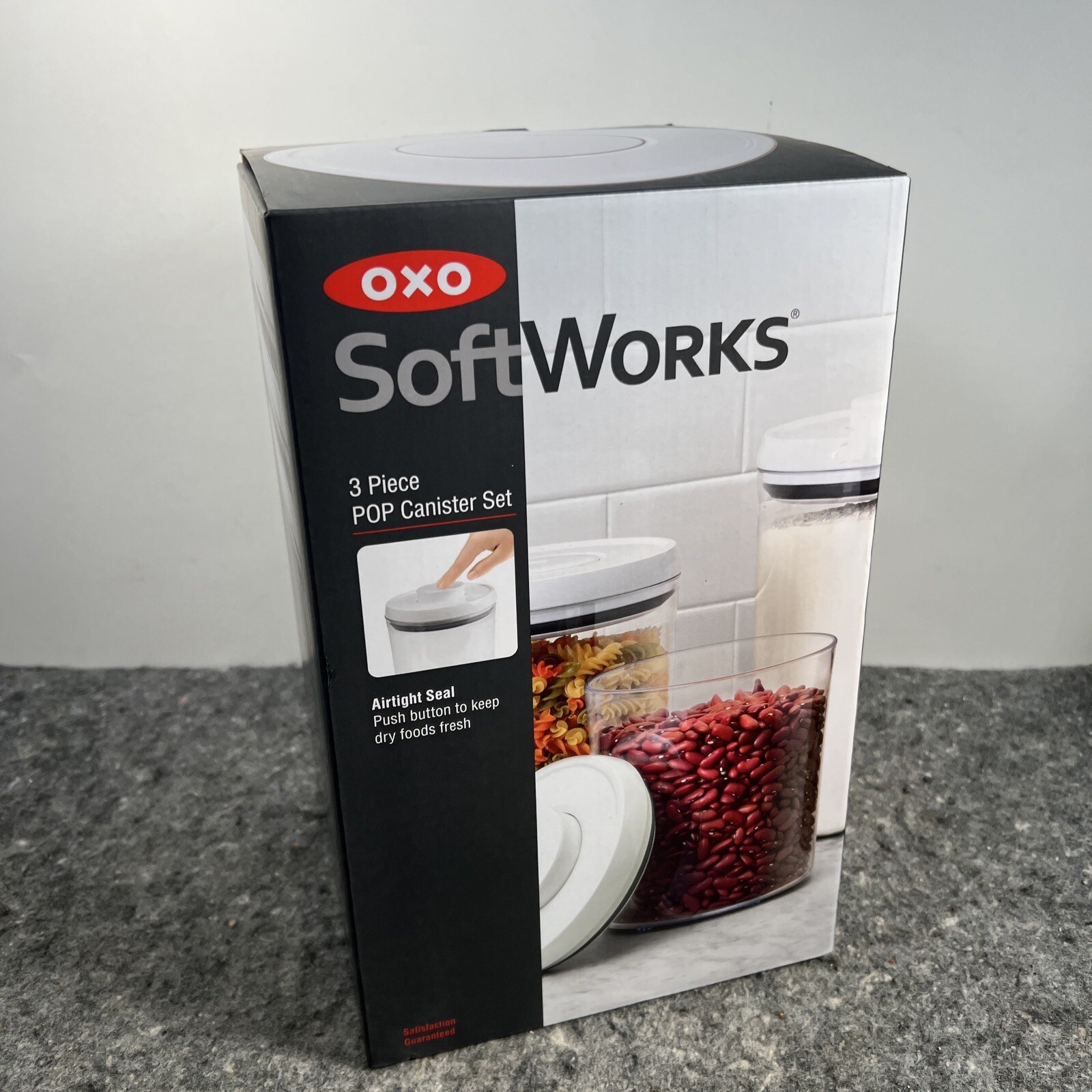 OXO Softworks 3 Piece POP Canister Set-White 21161000 1.9qt, 3qt, 4.5qt Nesting