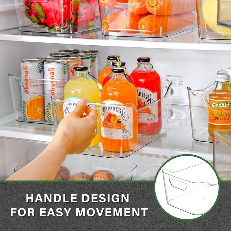 Transparent Acrylic Storage Bins Multi-Purpose Organizers Kitchen Pantry Toys US