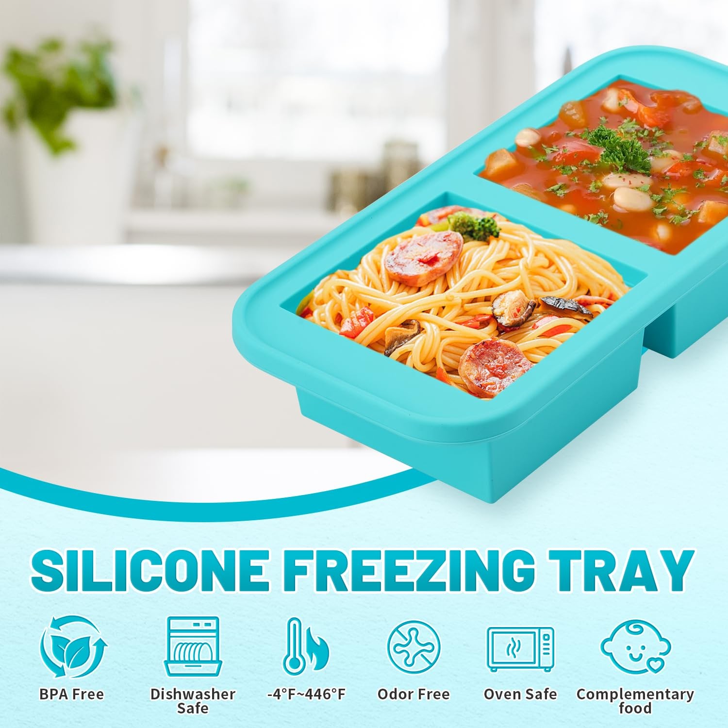 2 Cups Silicone Freezer Molds With Lids,Silicone Soup Freezer Container Molds…