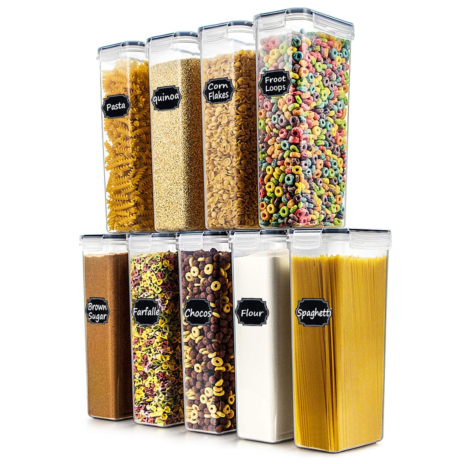 Wildone Airtight Food Storage Containers Set of 9 BPA Free Cereal & Dry Food …