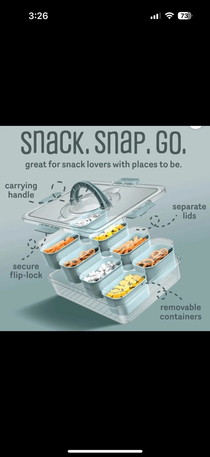 CWC Cook With Color Perfect On-The-Go Snack Snackle Box Blue And Purple Set Of 2