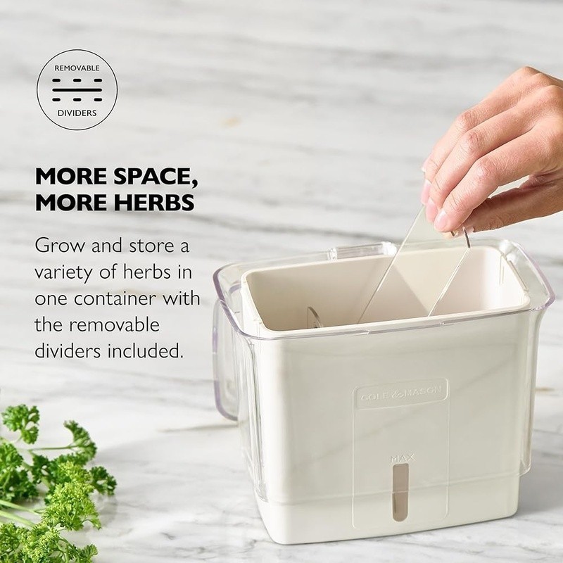 Fresh Herb Keeper Flip Slide Lid Water Level Indicator Herb Storage Solution New
