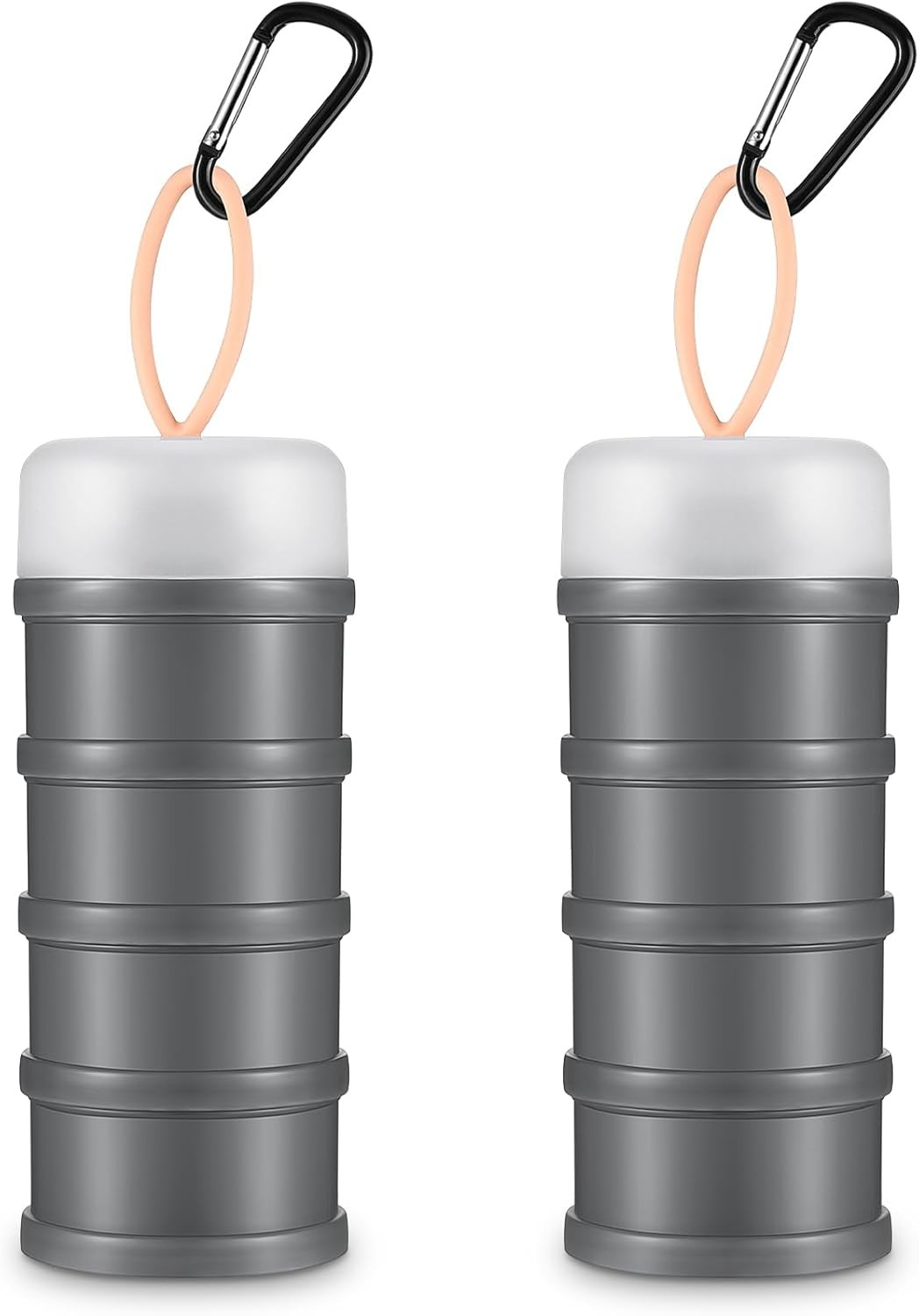2 Pcs Protein Powder Container W/ Funnels Stand 4 Stackable Leakproof Protein
