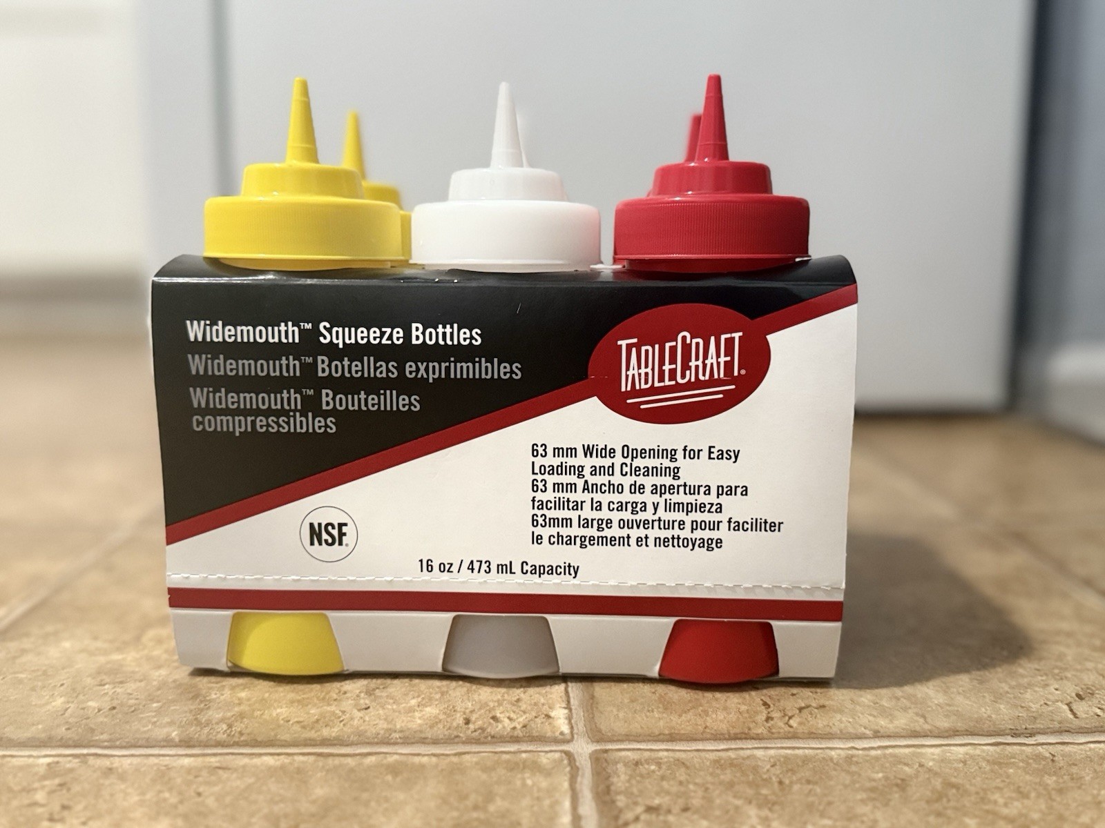 Widemouth Squeeze Bottles 63mm Wide Opening for Easy Storage 16oz
