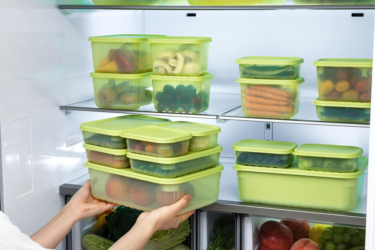Fresh-Block Plastic Food Storage Container | Produce Storage Containers for Frid