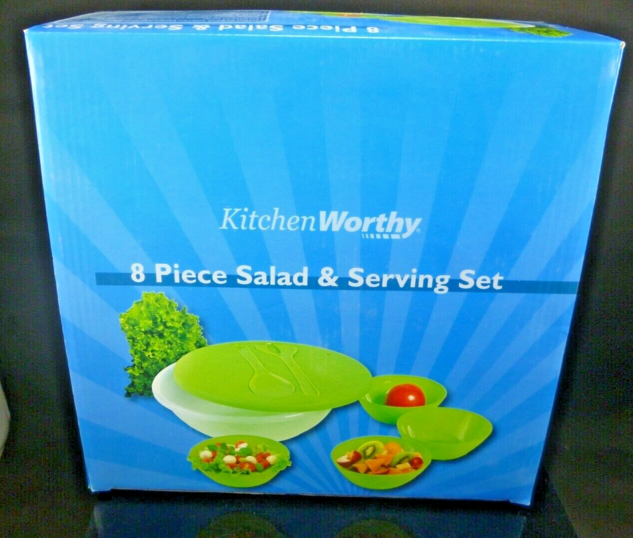 8 Piece Salad and Serving Set Plastic New in Box by Kitchen Worthy