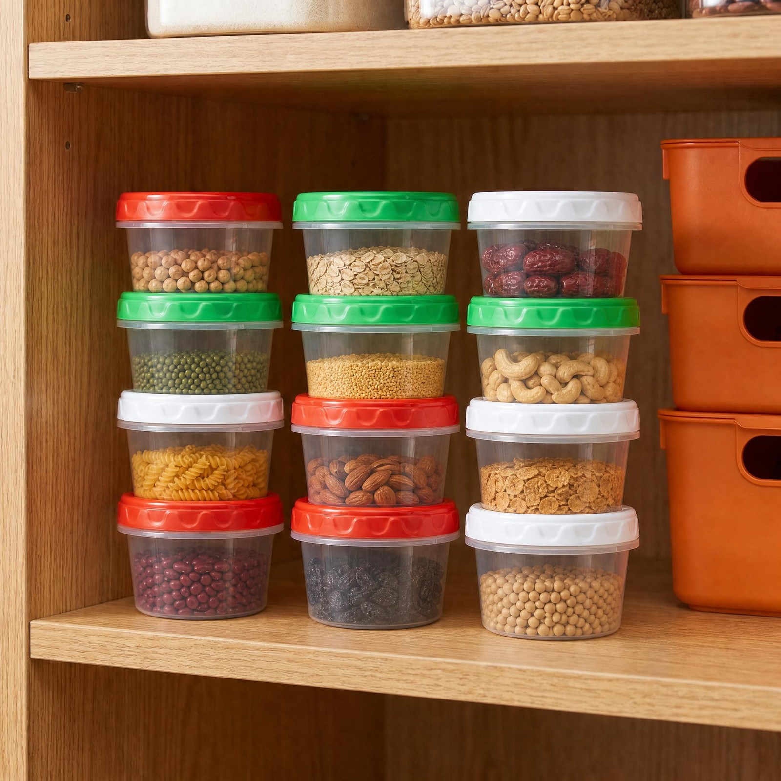8 oz Small Freezer Containers with Lids Stackable Plastic Food Storage Contai…