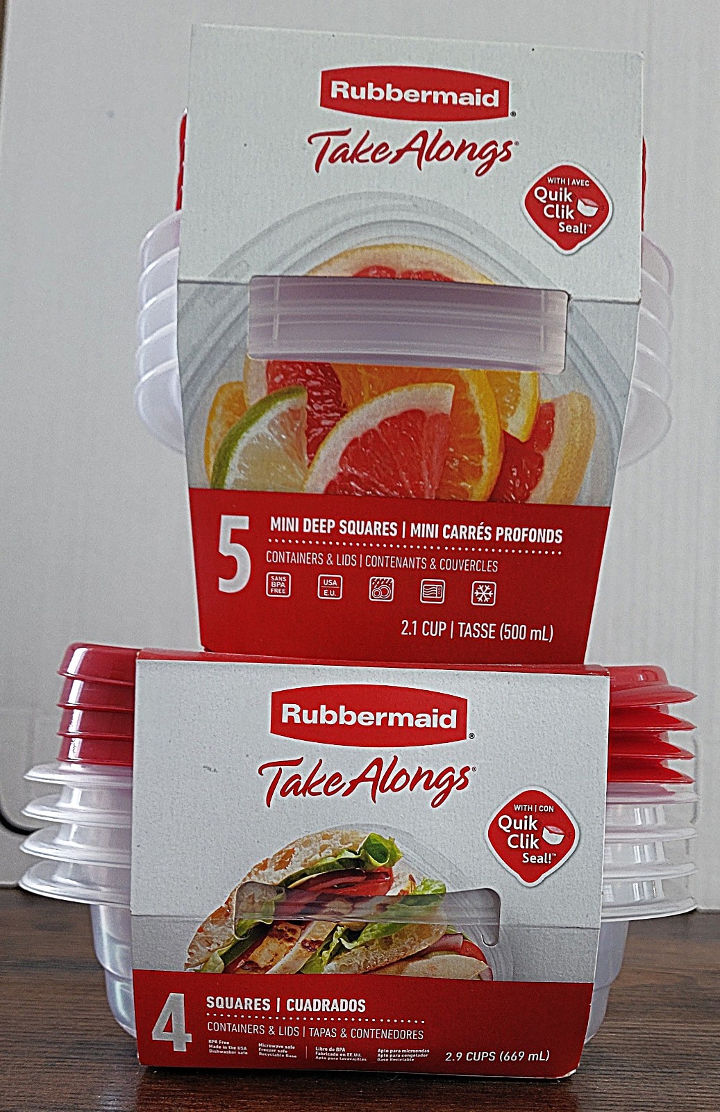 Rubbermaid Containers & Lids – 2 sizes – 9 total – new