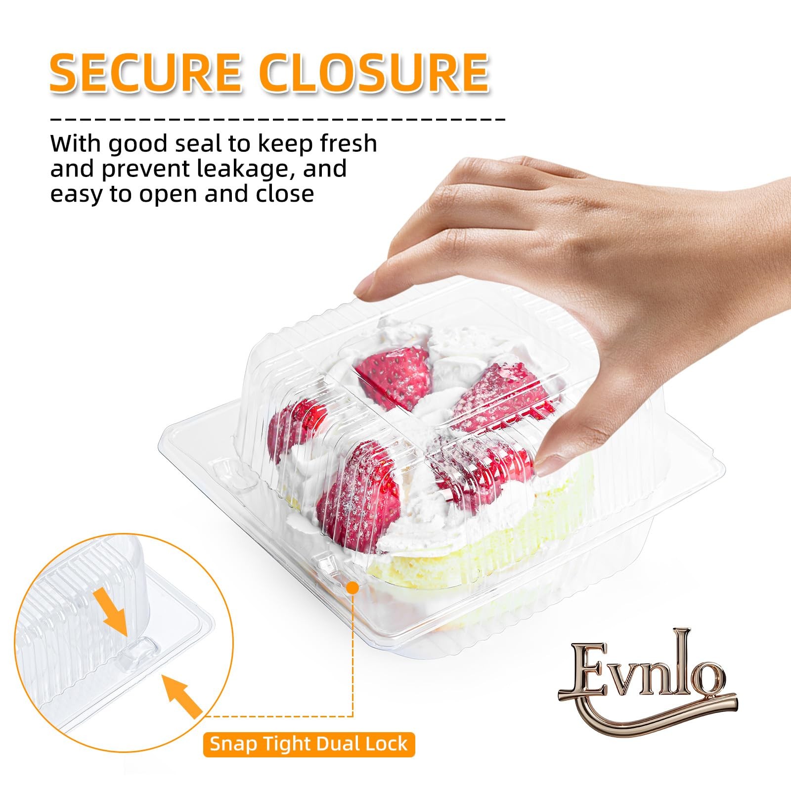 Envases de plástico transparente con tapa alimentos, desechables y reforzados.