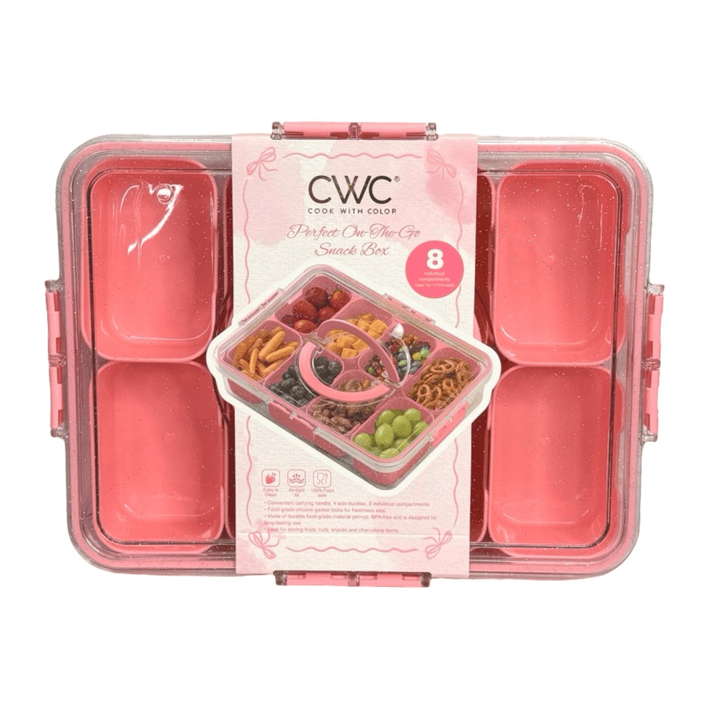 Cook With Color Sparkle Snackle Box Food Storage Container – 12” x 8.75” x 2.5”
