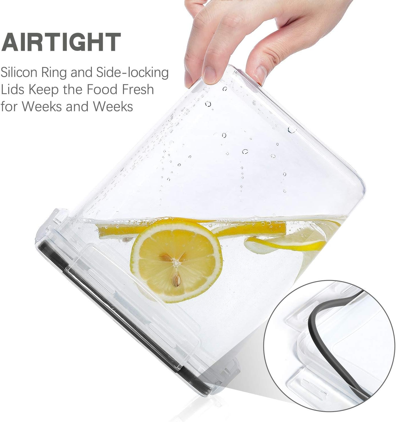 Medium Food Storage Containers with Lids Airtight 3.6L /121.7Oz, for Flour, S…