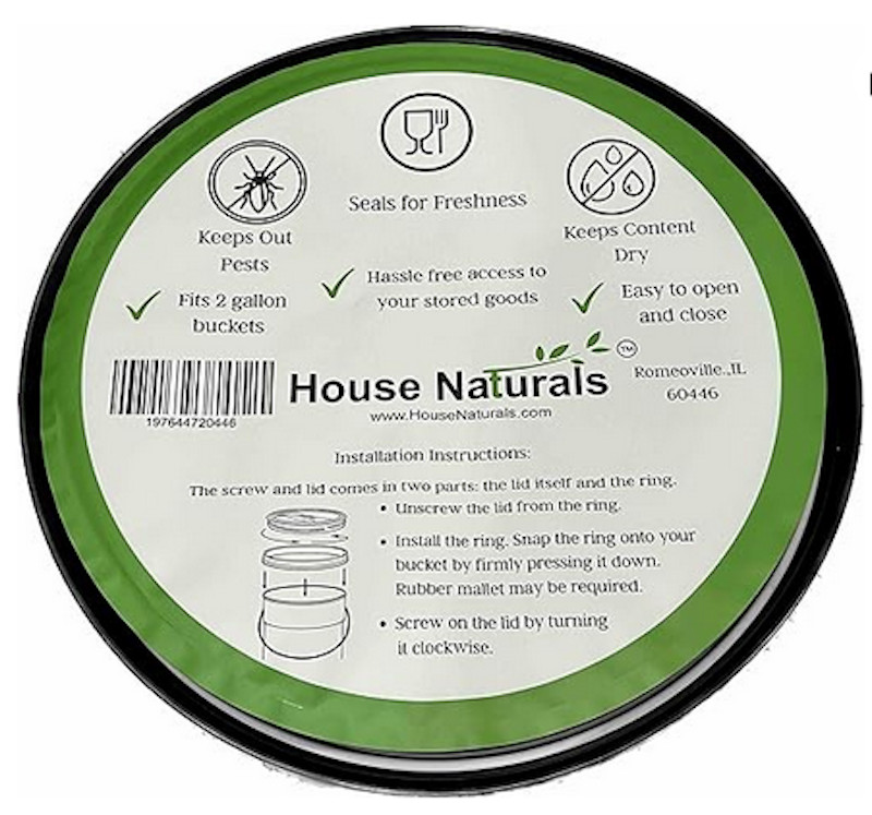 2 Gallon Aqua Food Grade Buckets BPA Free White Screw On lids pails (3 Pack )
