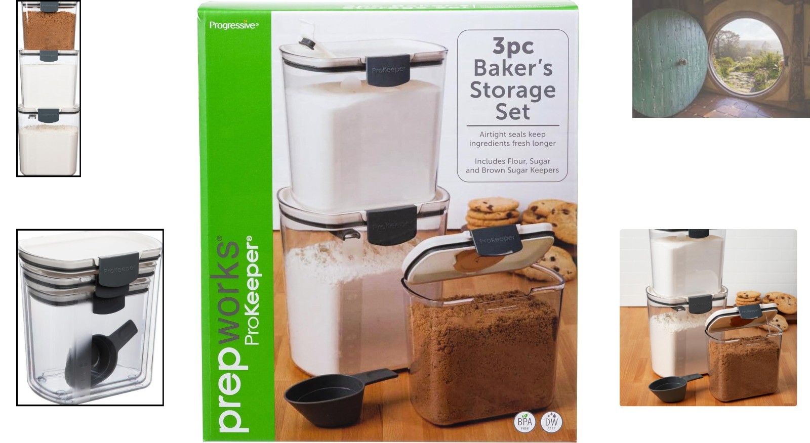 Elegant 3-Piece Baking Storage Set with Airtight Flour, Sugar Canisters – 9.7Q