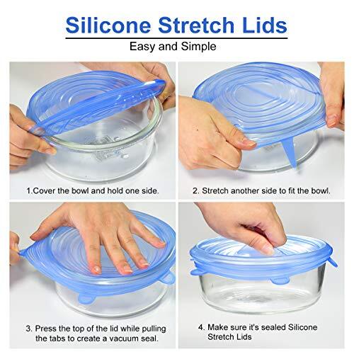 Silicone Stretch Lids 14 Pc 2Pcs XXL Size up to 9.8” Diameter,7 Different Sizes