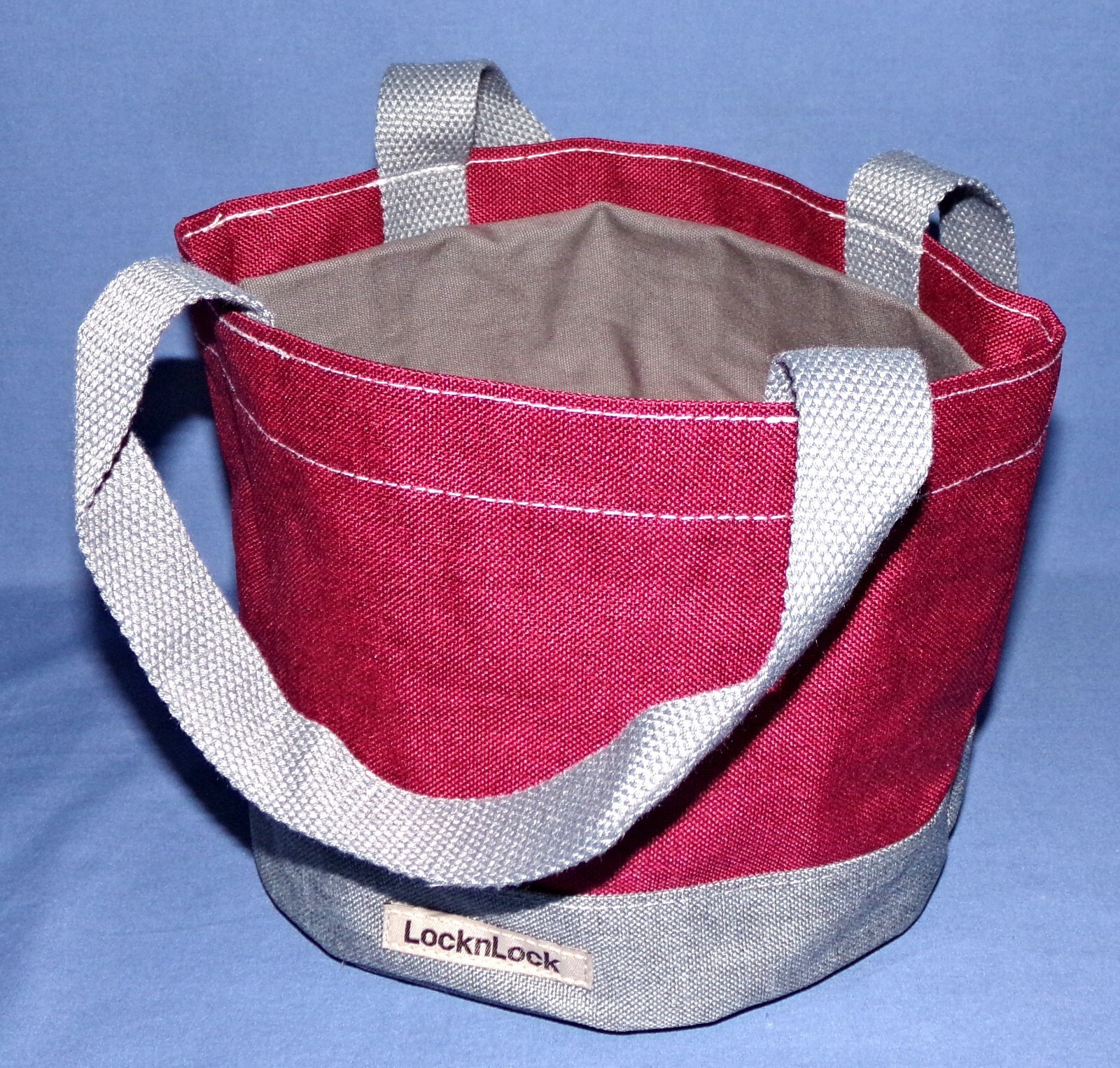Lock & Lock Red Classic 32oz Bowl with a Red & Grey Mini Tote/Bag All New