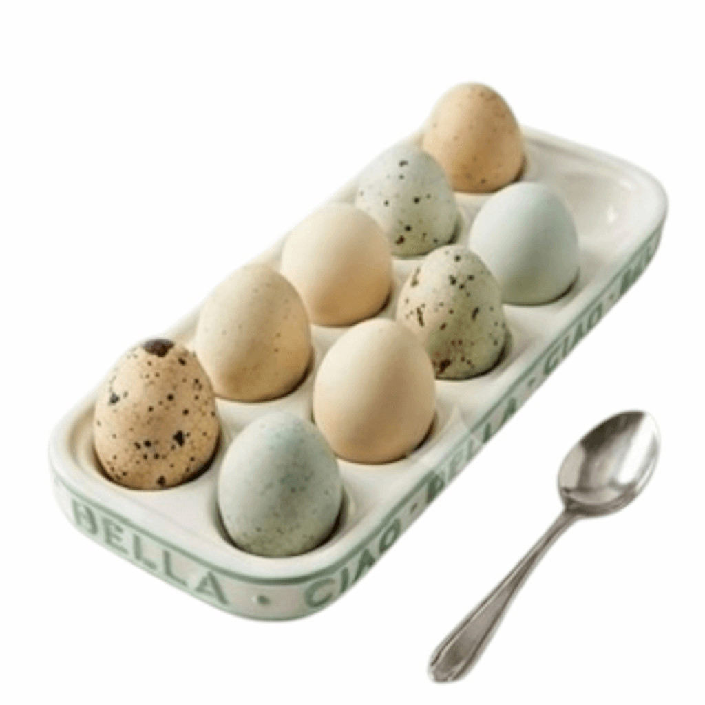 Anthropologie Nelda Egg Crate Ciao Bella Stoneware Egg Holder Tray NWT Retired