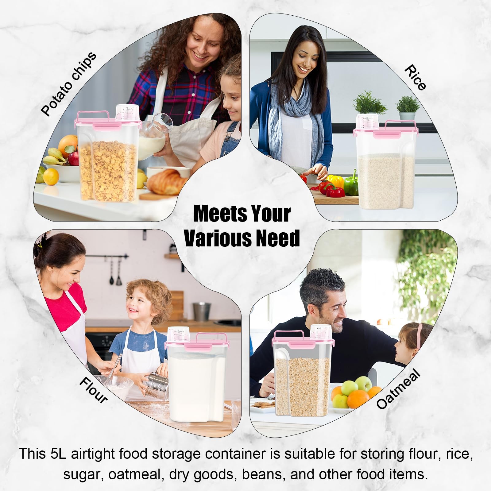 Airtight 10LBS Rice/Cereal/Dry Food Storage Container BPA Free, 5.28Qt Clear …