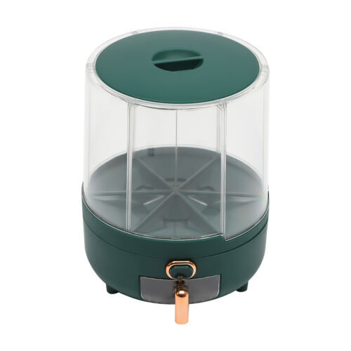 Rice Dispenser Dry Grain Food Storage Container Tank 6-Grid Rotating for Kitchen