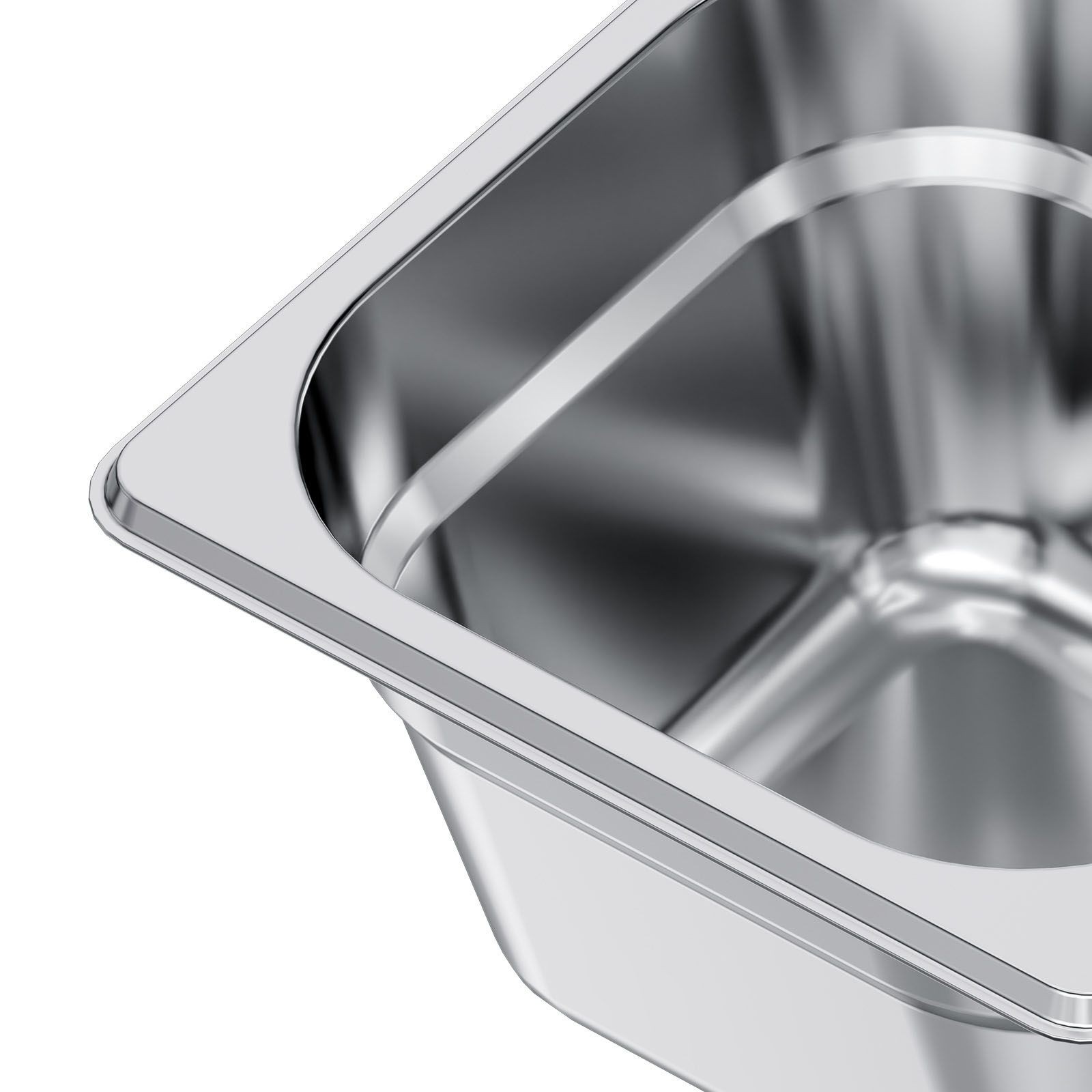 6 Pack 1/6 Size 4in Stainless Anti-Jam Steam Pans