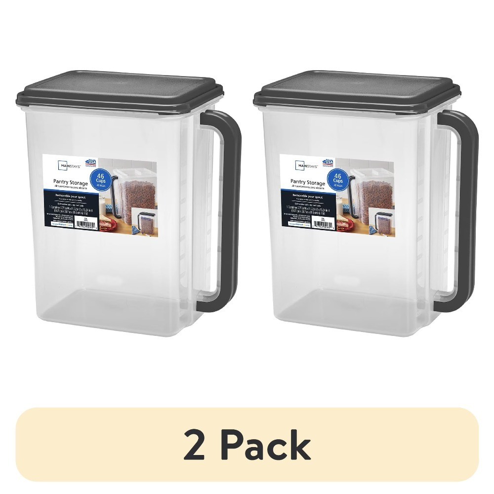 Bulk Food Storage Container with Lid and Handle Holds 46 Cups Dark Gray
