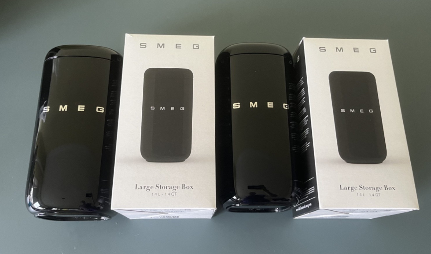 SMEG Food Storage Containers 2x 2026 New Collection Retro Design 1.4L Black
