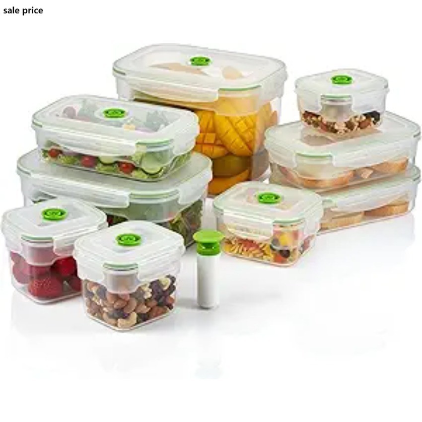 Lasting Freshness Vacuum Seal Food Storage Containers with Hand Pump