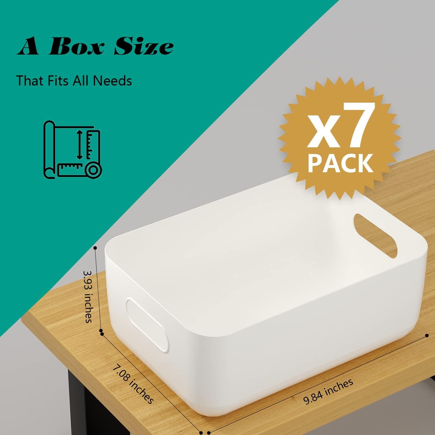 Plastic Storage B-ins 4.2L Small Organizer Bin Classroom Kitchen Pantry 7 Pack