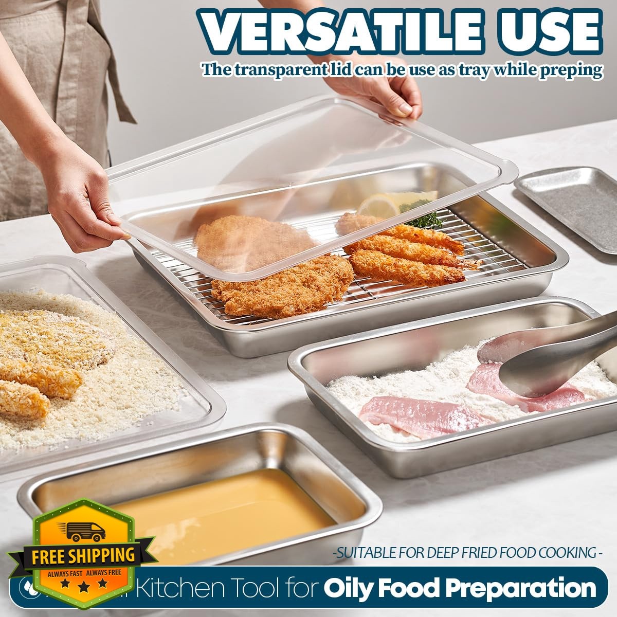 WAGENSTEIGER Stainless Steel Food Prep Container Rack Lid 5.58Qt