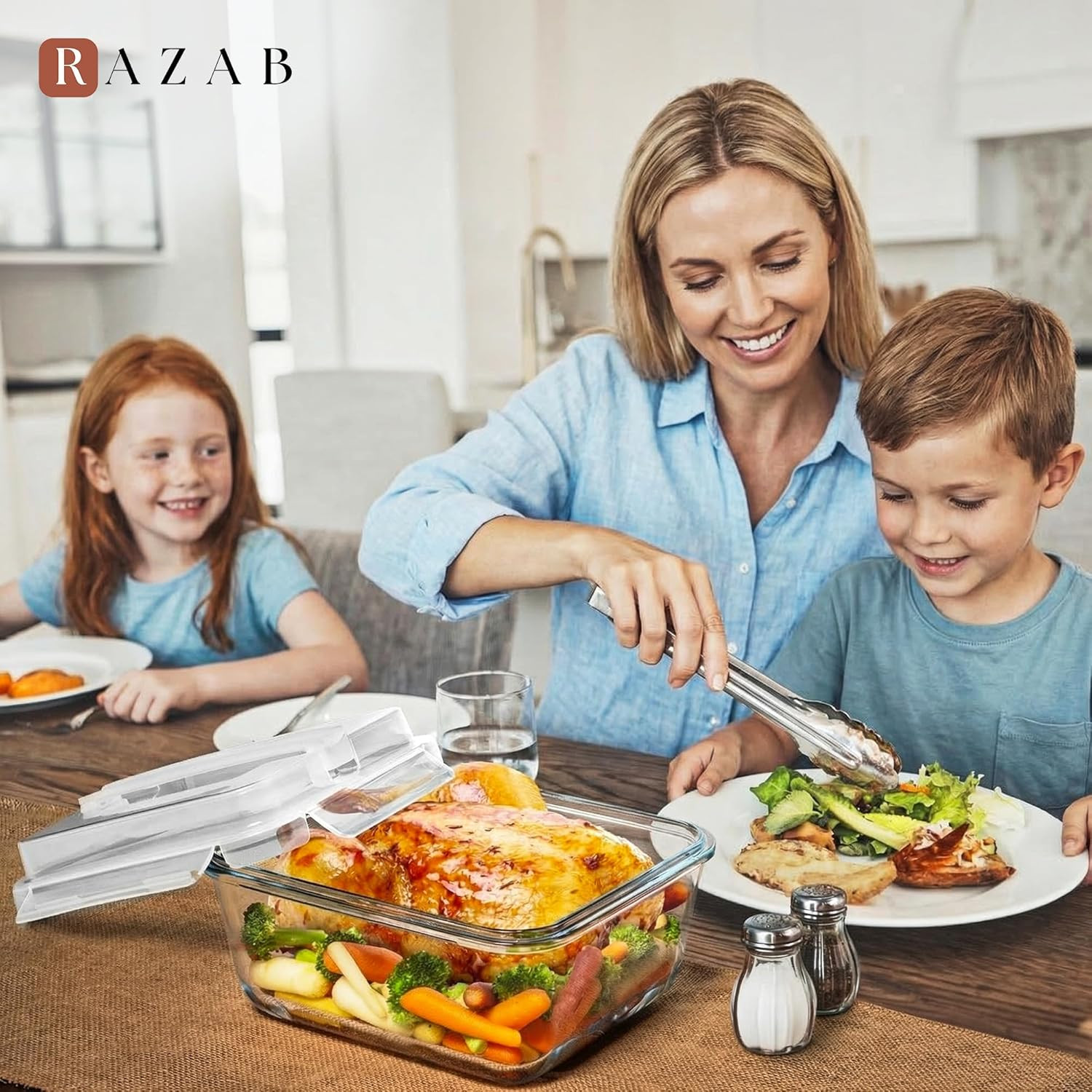 Large 2700ml Glass Food Storage Containers with Lids – Oven & Microwave Safe
