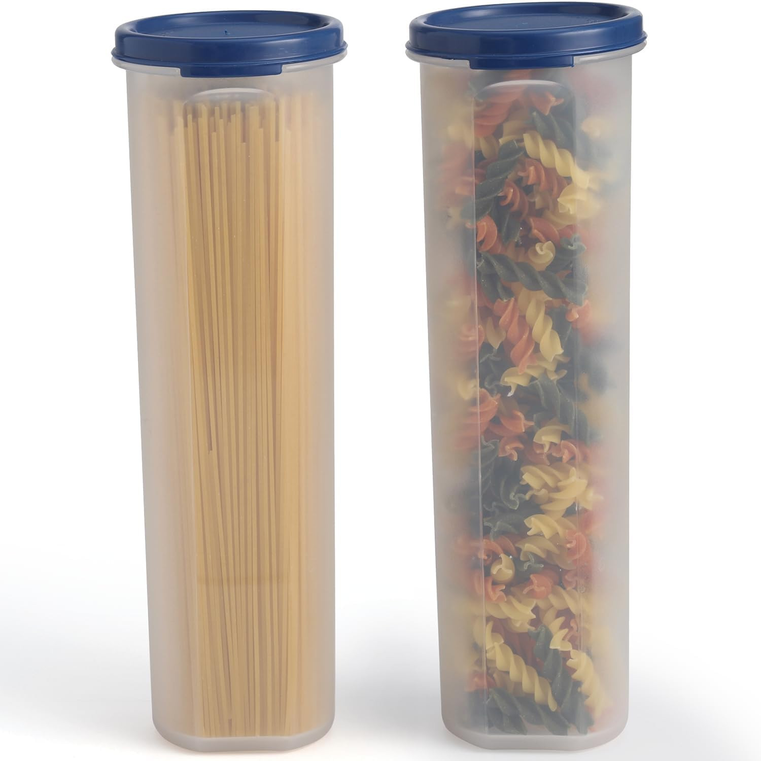 Tall Clear Spaghetti Pasta Container Storage with Lid-2 Pk.Multi-Purpose Kitchen