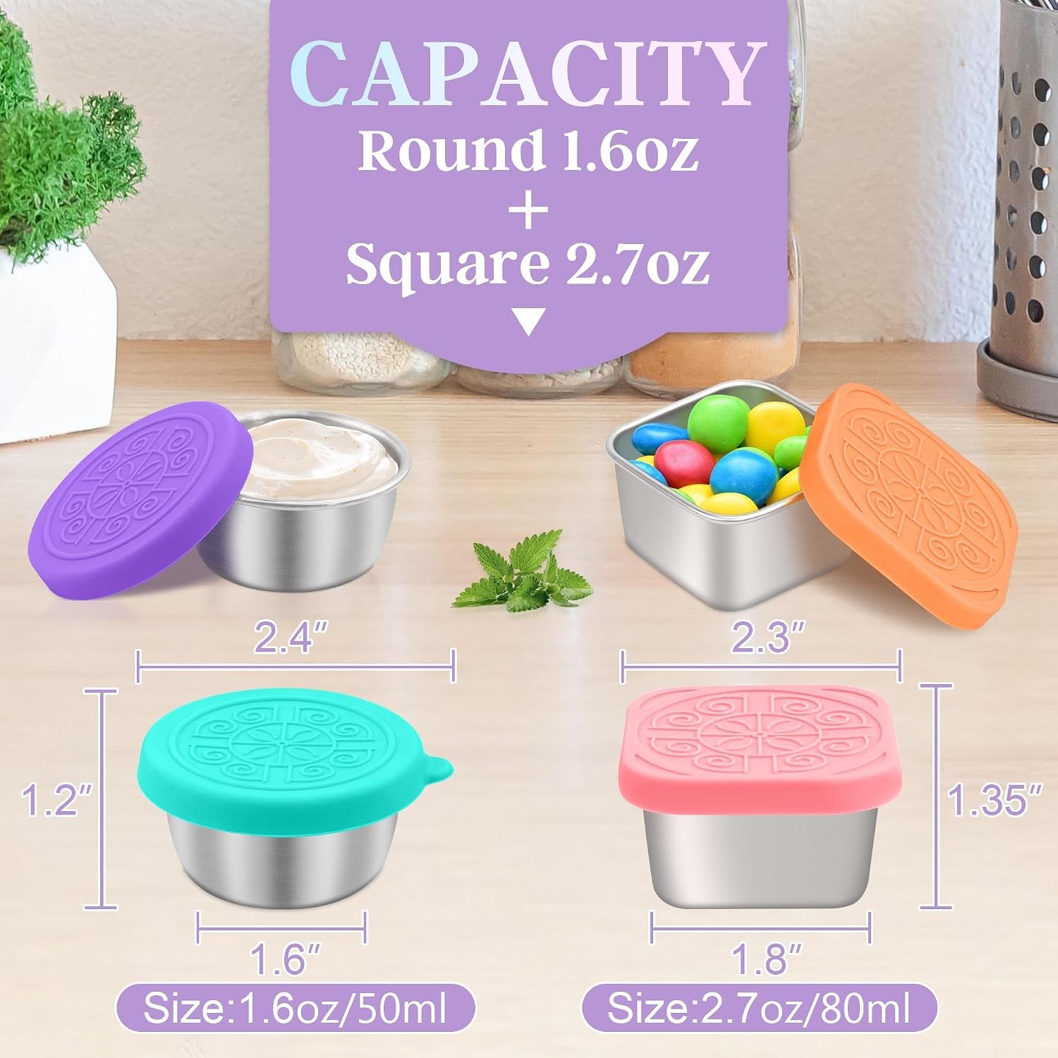 Qukaka Salad Dressing Containers 6 Pack Leakproof