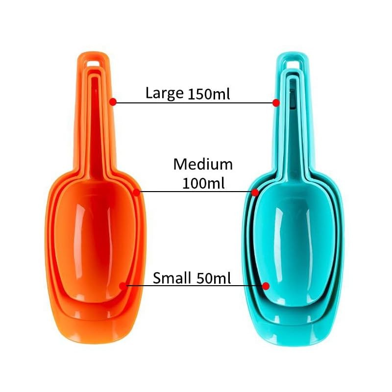 Set of 3 Ice Scoop Plastic Kitchen Ice Scoop for Canisters or Ice Maker Food S