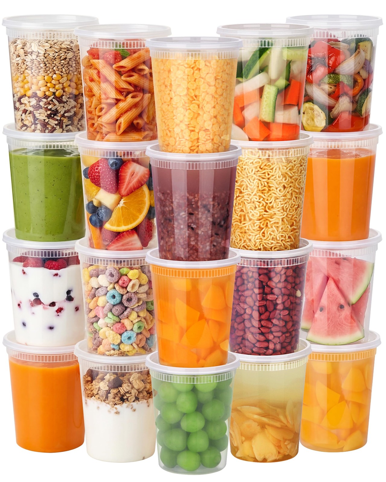 72 Sets (144-Piece) Deli Containers with Lids, 32oz X 72 Set Each, Leak-Proof…