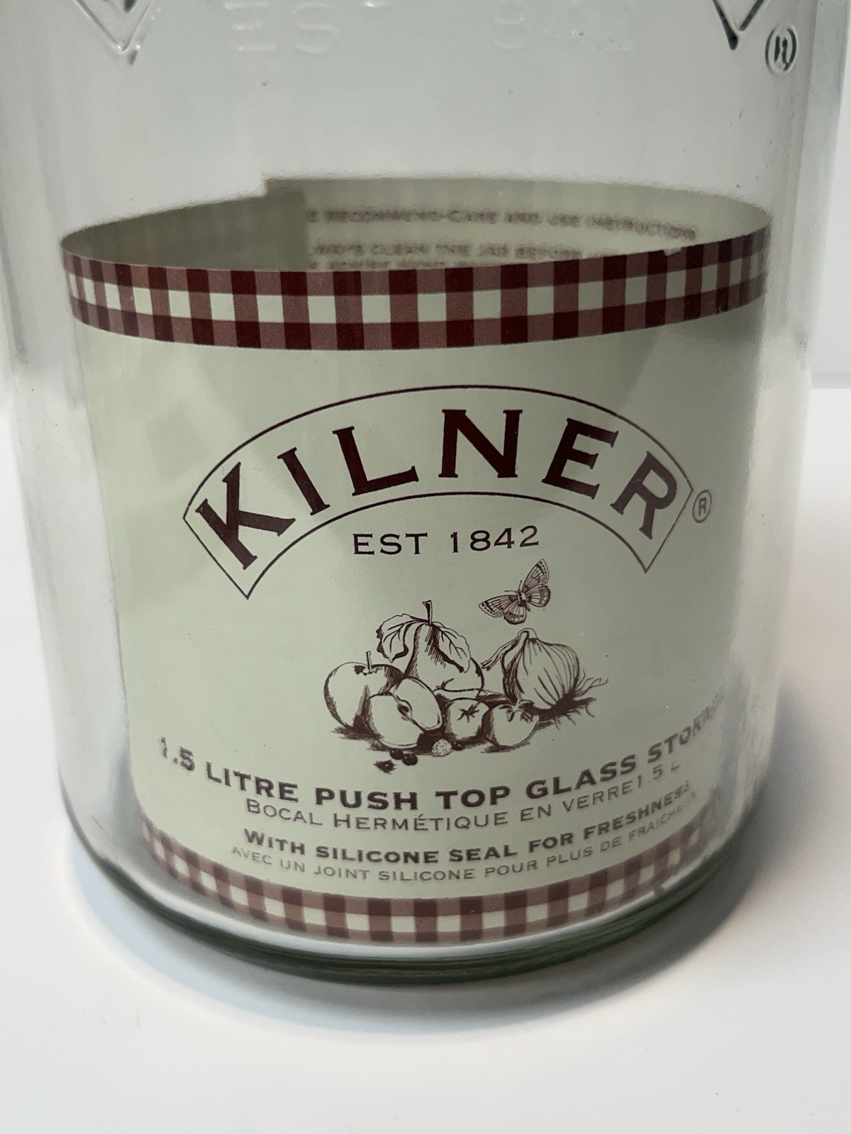 RARE Kilner Universal Storage 1.5 Litre Liter 51oz Push Top Jar NEW